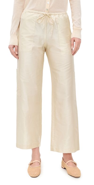 DONNI. DONNI. The Taffeta Drawstring Cargo Pants Creme