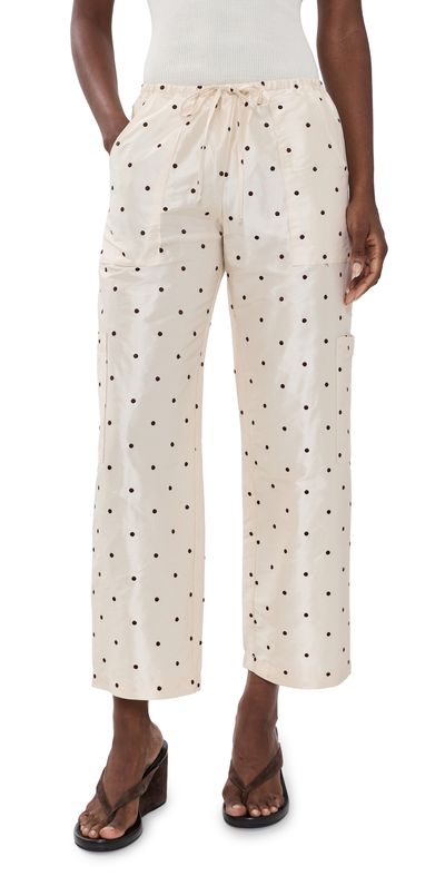 DONNI. DONNI. The Taffeta Drawstring Cargo Pants Creme With Walnut