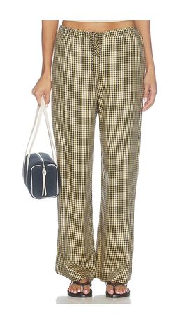 DONNI. DONNI. The Tencel Plaid Tie Pant