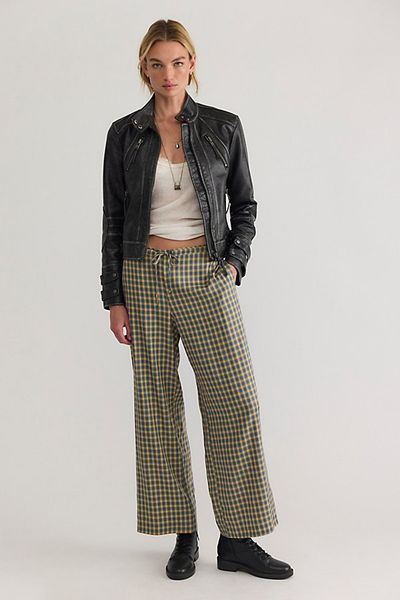 DONNI. DONNI. The Tencel Plaid Tie Pants