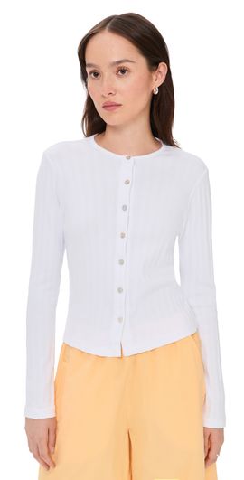 DONNI. DONNI. The Varied Rib Cardigan Powder