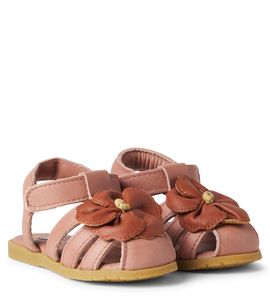 Donsje Donsje Baby Thami floral-appliqué leather sandals