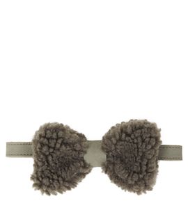 Donsje Donsje Furro leather-trimmed teddy bow tie