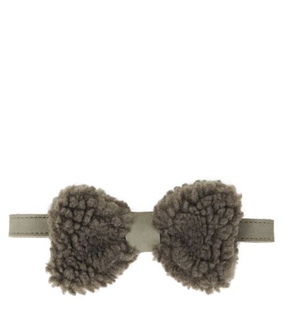 Donsje Donsje Furro leather-trimmed teddy bow tie