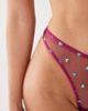 Dora Larsen Dora Larsen Beatrix heart embroidery thong in plum purple - 3