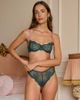 Dora Larsen Dora Larsen Bryony floral lace underwired bra in emerald green - 1