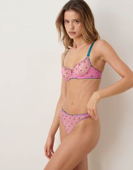 Dora Larsen Dora Larsen Elfie tulle heart embroidered thong in light pink