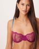 Dora Larsen Dora Larsen Odette floral lace underwire bra in burgundy-Red - 1