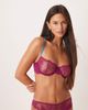 Dora Larsen Dora Larsen Odette floral lace underwire bra in burgundy-Red - 2