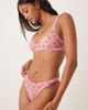 Dora Larsen Dora Larsen Priya tulle heart embroidered thong in pink - 4