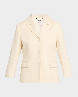 DOROTHEE SCHUMACHER Casual Sophistication Linen-Cotton Single-Breasted Blazer