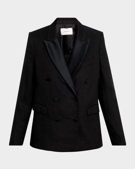 DOROTHEE SCHUMACHER Casual Sophistication Linen-Cotton Tuxedo Blazer