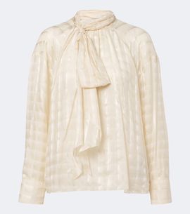 Dorothee Schumacher Dorothee Schumacher Airy Check tie-neck cotton and silk blouse
