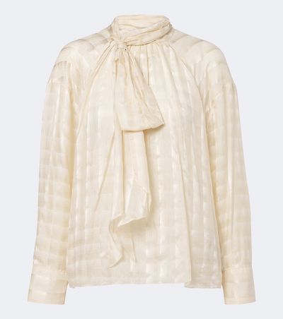 Dorothee Schumacher Dorothee Schumacher Airy Check tie-neck cotton and silk blouse
