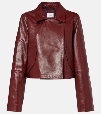 Dorothee Schumacher Dorothee Schumacher Broken Shine cropped leather jacket