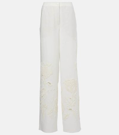 Dorothee Schumacher Dorothee Schumacher Embroidered Beauty linen wide-leg pants