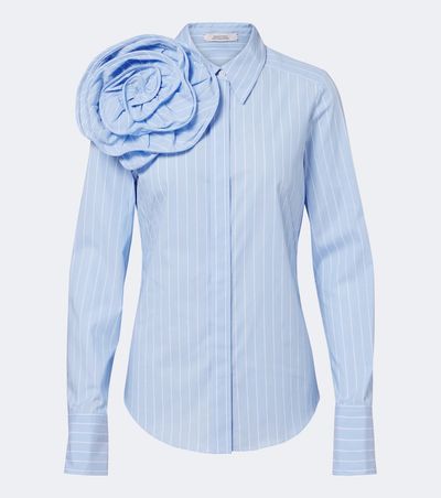 Dorothee Schumacher Dorothee Schumacher Striped Power floral-appliqué cotton-blend shirt