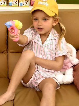 DOSSY Silk-fit Kinder Short-sleeve Kids Pajama Set