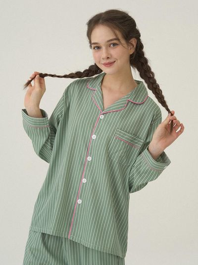 DOSSY Silk Fit Wednesday Long-Sleeved Couple Pajamas Set