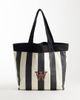 Double A by Wood Wood Double A By Wood Wood 100% cotton Conner striped logo tote bag in black and white - 1