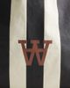 Double A by Wood Wood Double A By Wood Wood 100% cotton Conner striped logo tote bag in black and white - 3