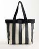 Double A by Wood Wood Double A By Wood Wood 100% cotton Conner striped logo tote bag in black and white - 4