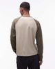 Double A by Wood Wood Double A By Wood Wood 100% cotton long sleeve logo raglan t-shirt in beige & khaki green-Multi - 3