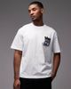 Double A by Wood Wood Double A By Wood Wood 100% cotton t-shirt with sticker logo detailing in white - 1