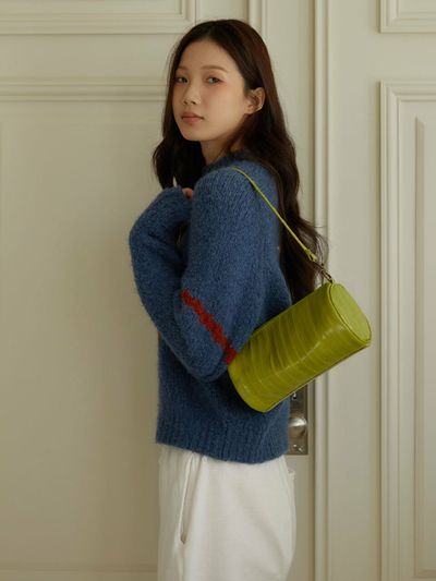 doublequotes Butter Round Shoulder Bag Lime