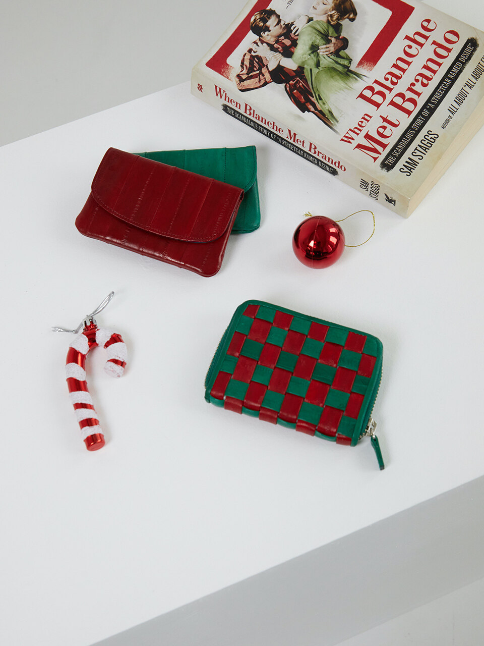 doublequotes Checker Board Card Wallet_Jingle Bells