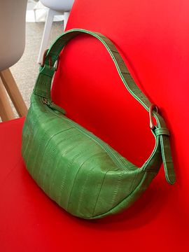 doublequotes Croissant Shoulder Bag - Forest Green