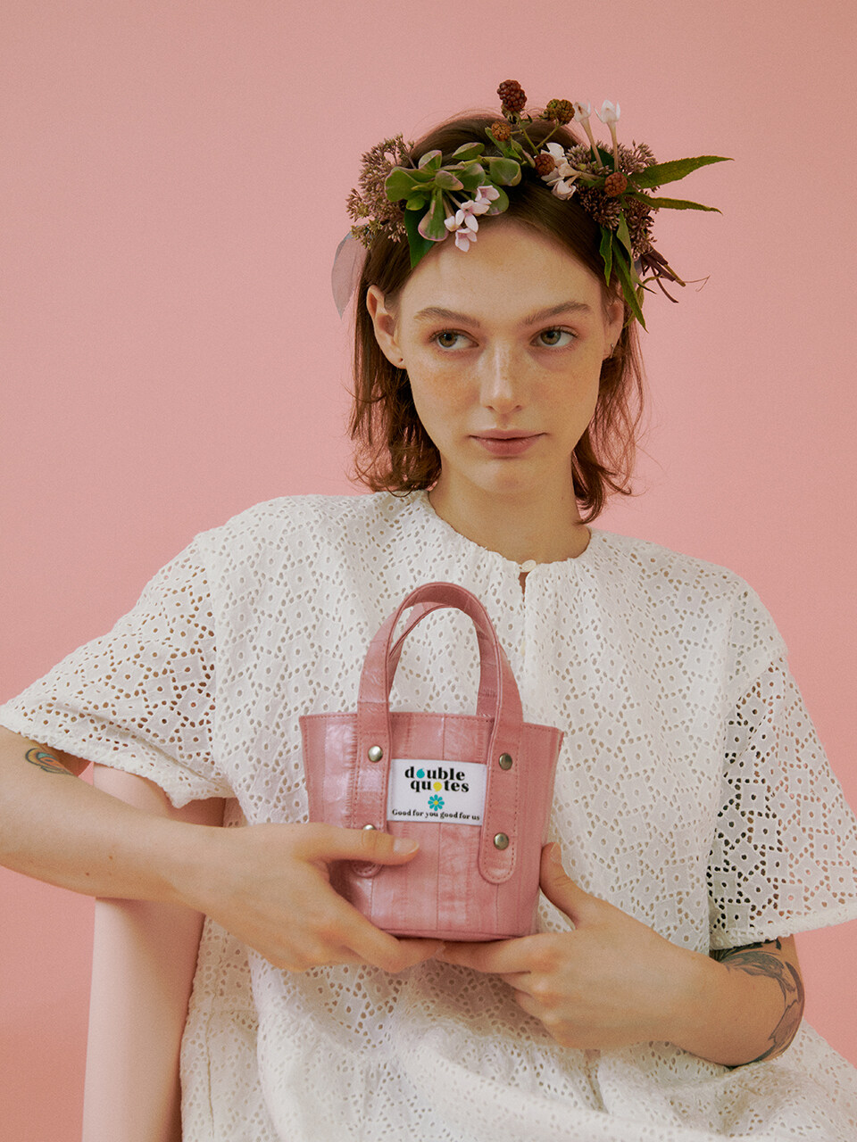 doublequotes Muffin Mini Bag Pink