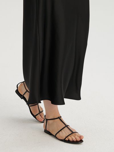 dough Strap Flat Sandals_Black