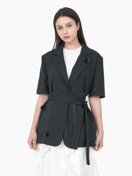 DOupWN Signature Summer Tweed Blazer [Dark Navy]