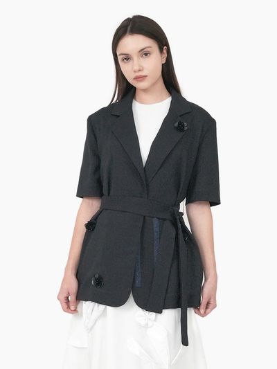 DOupWN Signature Summer Tweed Blazer [Dark Navy]