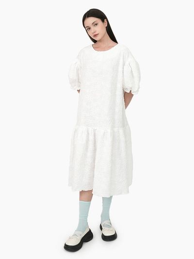 DOupWN Summer Puff-Sleeved Long Dress [WHITE]