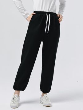 DOYOUKNOWMC 24FW Thick waist banding fur thermal hem banding black jogger pants