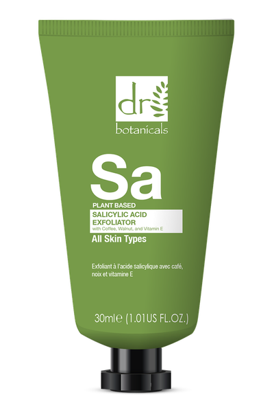 DR BOTANICALS DR BOTANICALS Salicylic Acid Exfoliator with Coffee, Walnut & Vitamin E 30ml for Acne & Blemishes, Large Pores