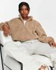 Dr Denim Dr Denim half zip fluffy top in caramel-Neutral - 1