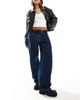 Dr Denim Dr Denim Hill relaxed fit low rise wide straight leg jeans in pebble dark retro blue wash - 1
