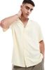 Dr Denim Dr Denim Madi short sleeve relaxed fit resort shirt in butter yellow embroidery - 1