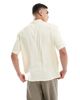 Dr Denim Dr Denim Madi short sleeve relaxed fit resort shirt in butter yellow embroidery - 3
