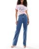 Dr Denim Dr Denim Moxy straight leg curve cut leg jeans in vale sky plain mid wash blue - 1
