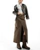 Dr Denim Dr Denim Myra maxi denim skirt with front split in washed coffee-Brown - 1