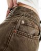 Dr Denim Dr Denim Myra maxi denim skirt with front split in washed coffee-Brown - 4