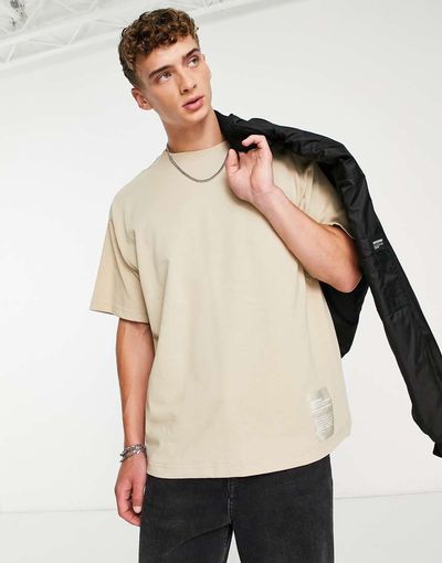 Dr Denim Dr Denim Tatum relaxed fit t-shirt in beige-Neutral