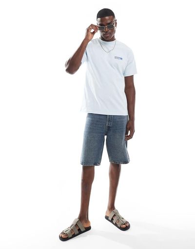 Dr Denim Dr Denim Trooper relaxed fit t-shirt in washed light blue daisy print