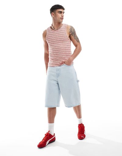Dr Denim Dr Denim Vali Worker baggy fit denim jorts in superlight retro wash-Blue
