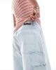 Dr Denim Dr Denim Vali Worker baggy fit denim jorts in superlight retro wash-Blue - 4