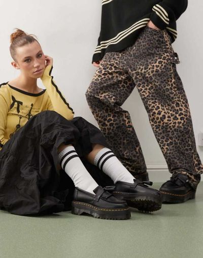 Dr Martens Dr Martens Adrian quad flatform loafers in black